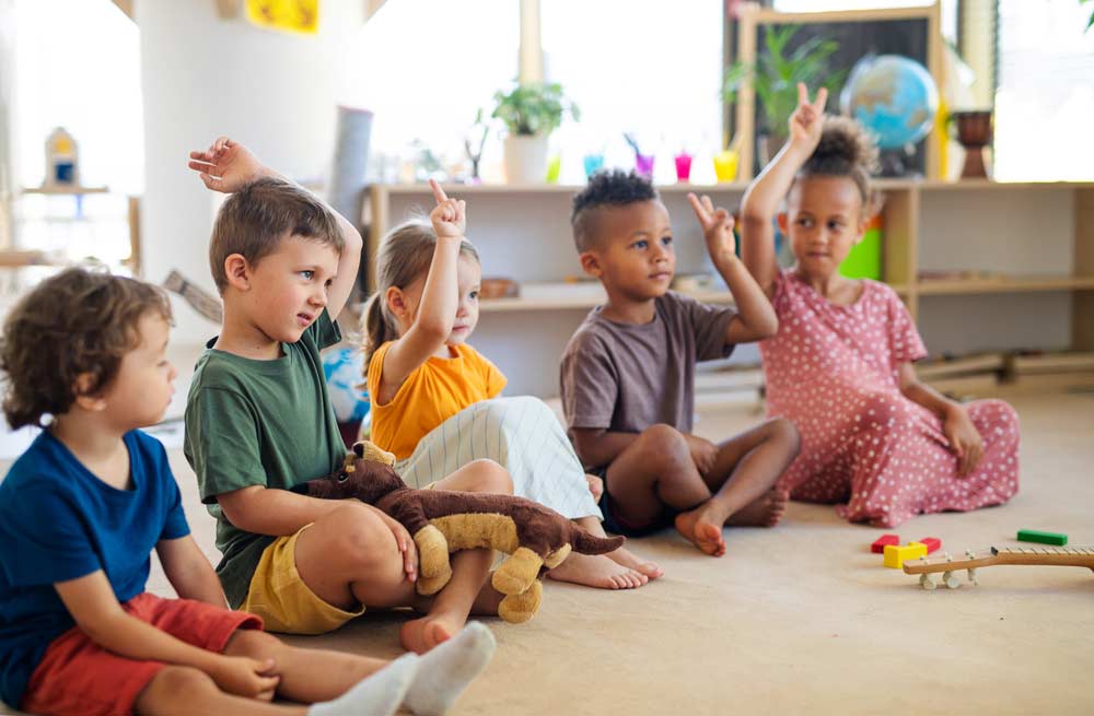 children sitting together at daycare