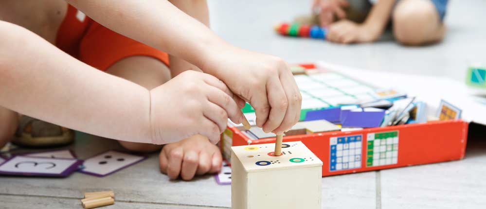 kids playing educational game